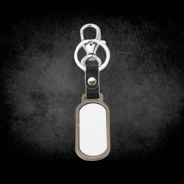 Llavero De Metal Rectangular con cuerina