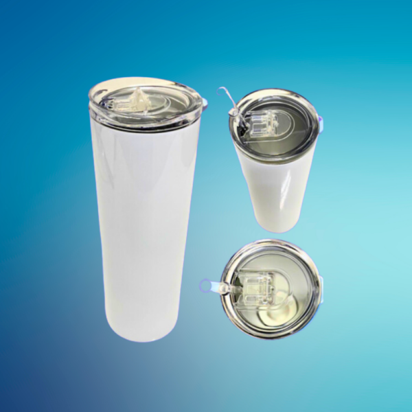 Vaso térmico con tapa acrílico y pajita transparente 600ml